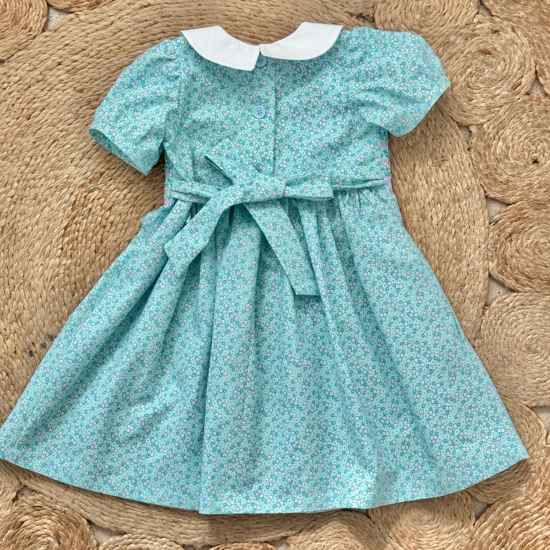 Girls Hand Embroidered Smocked Dress