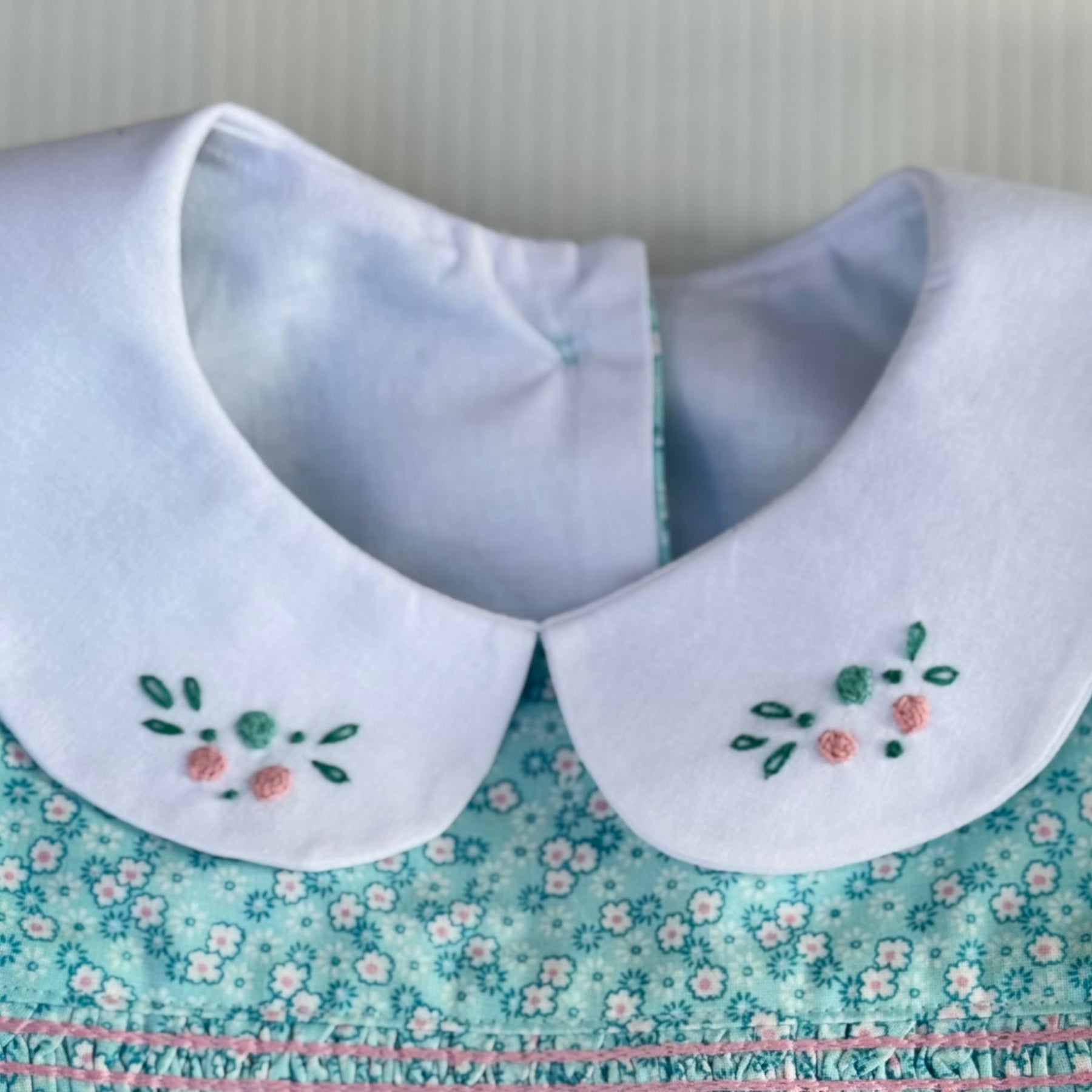 Girls Hand Embroidered Smocked Dress