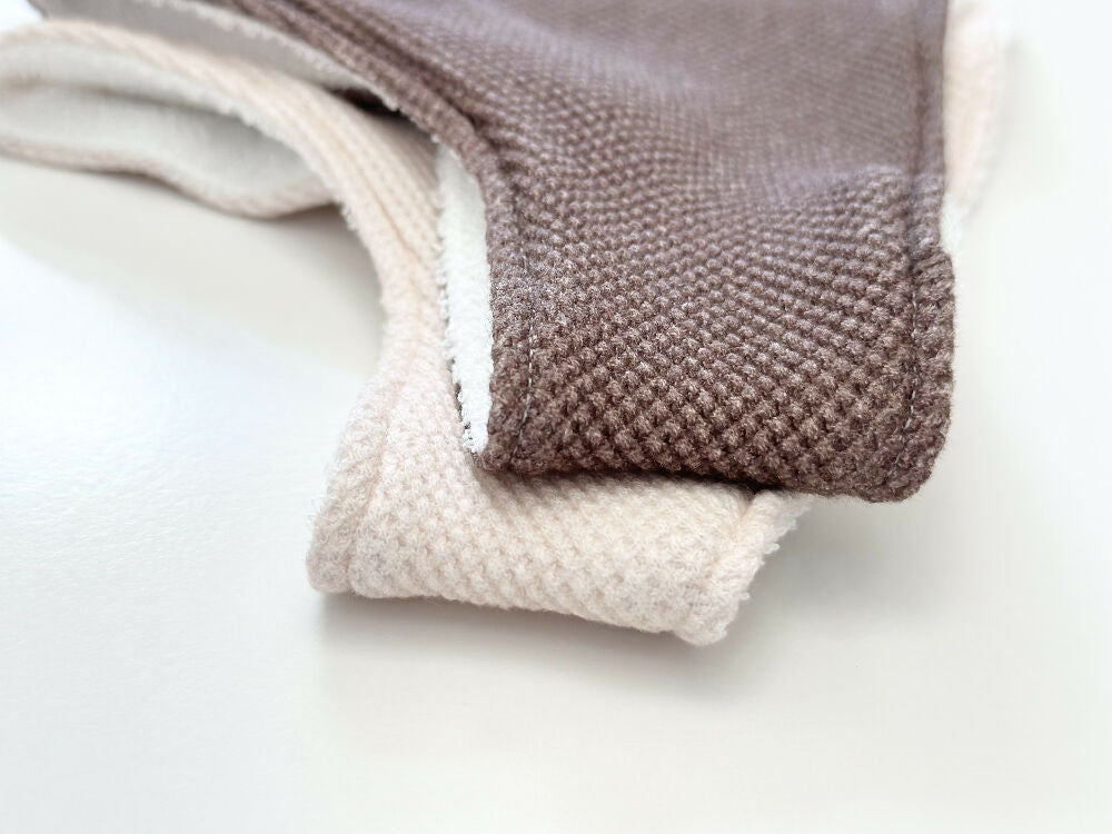 Beige waffle bandana bib