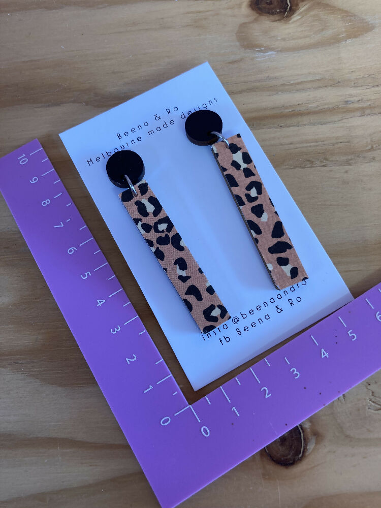 Animal print stick earrings