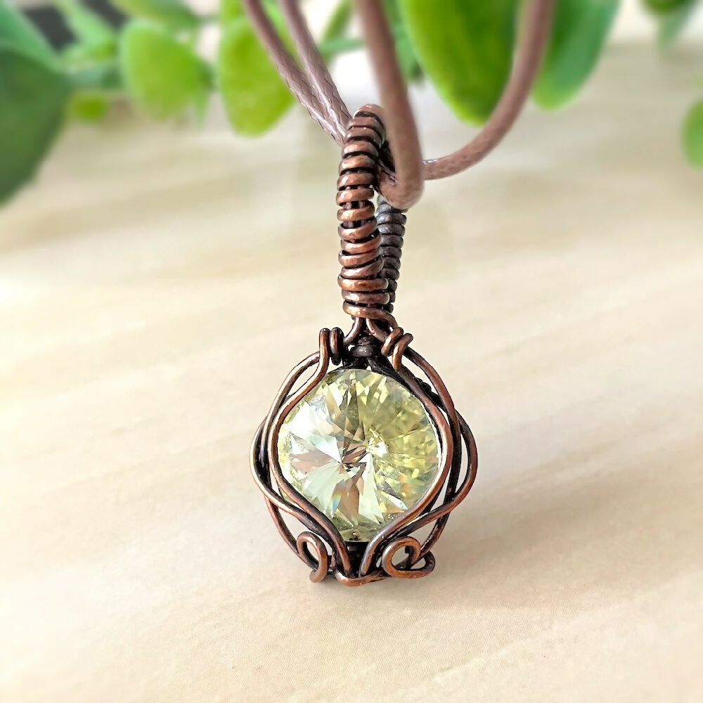 Glorious 38x18mm Wire-Wrapped Swarovski Crystal Pendant