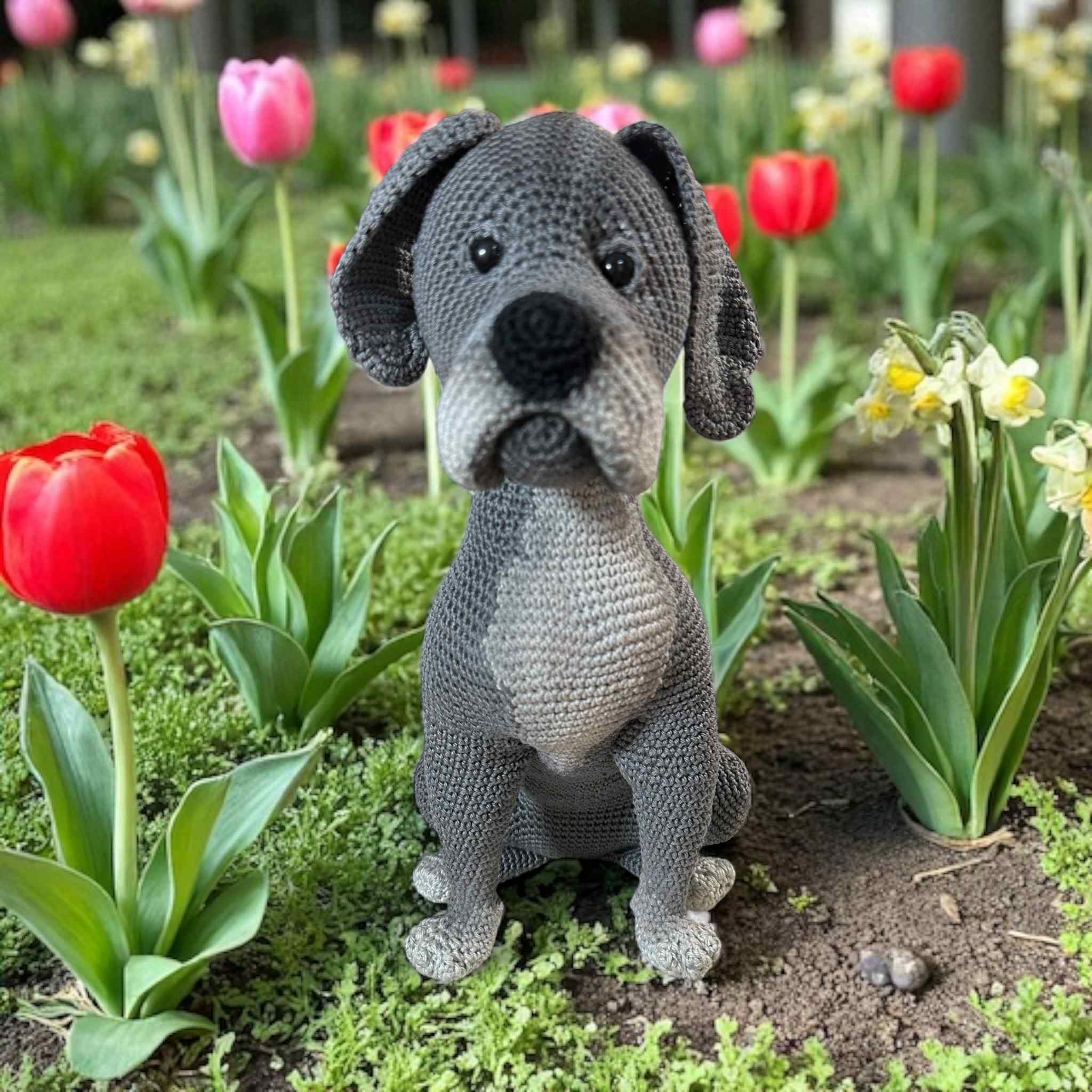 Handmade Crochet Portrait Dog