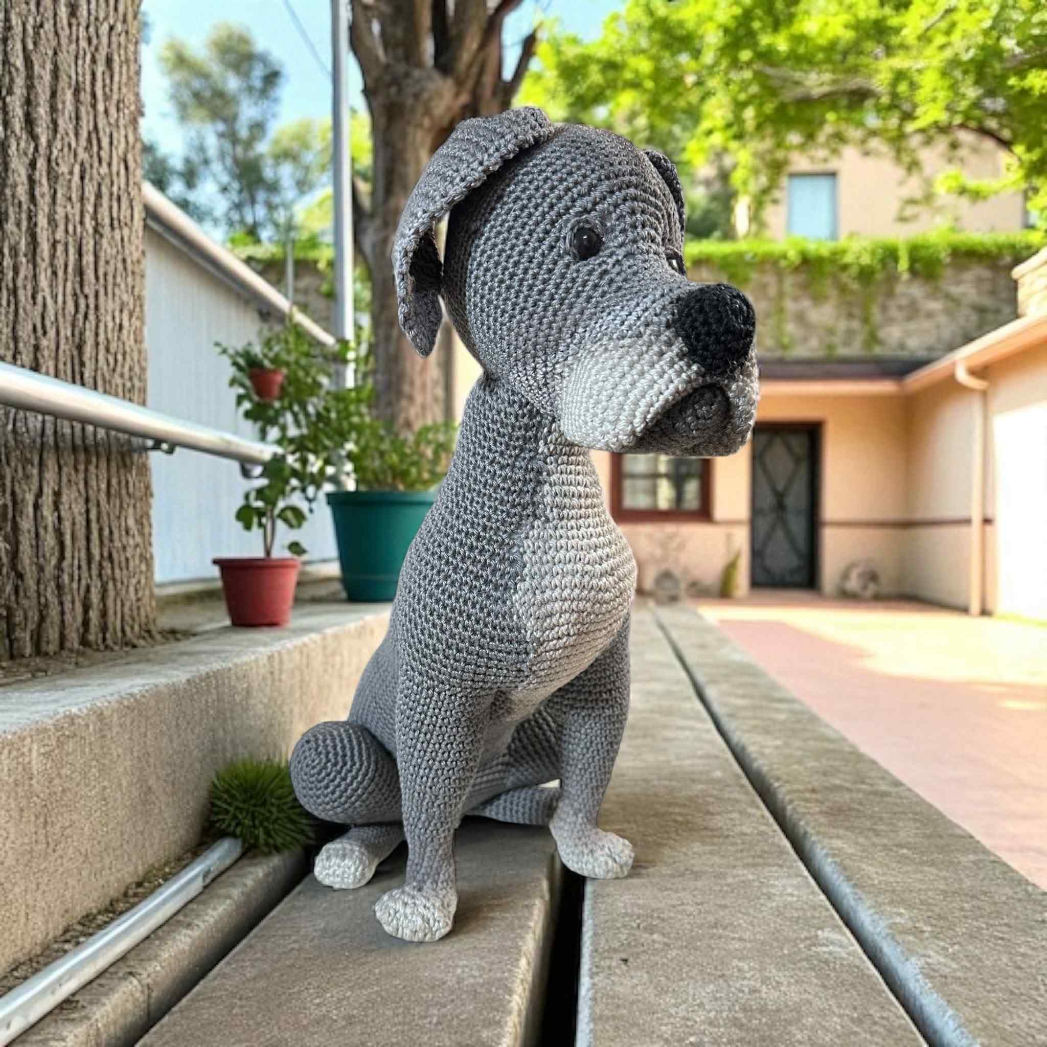Handmade Crochet Portrait Dog - Made to Order