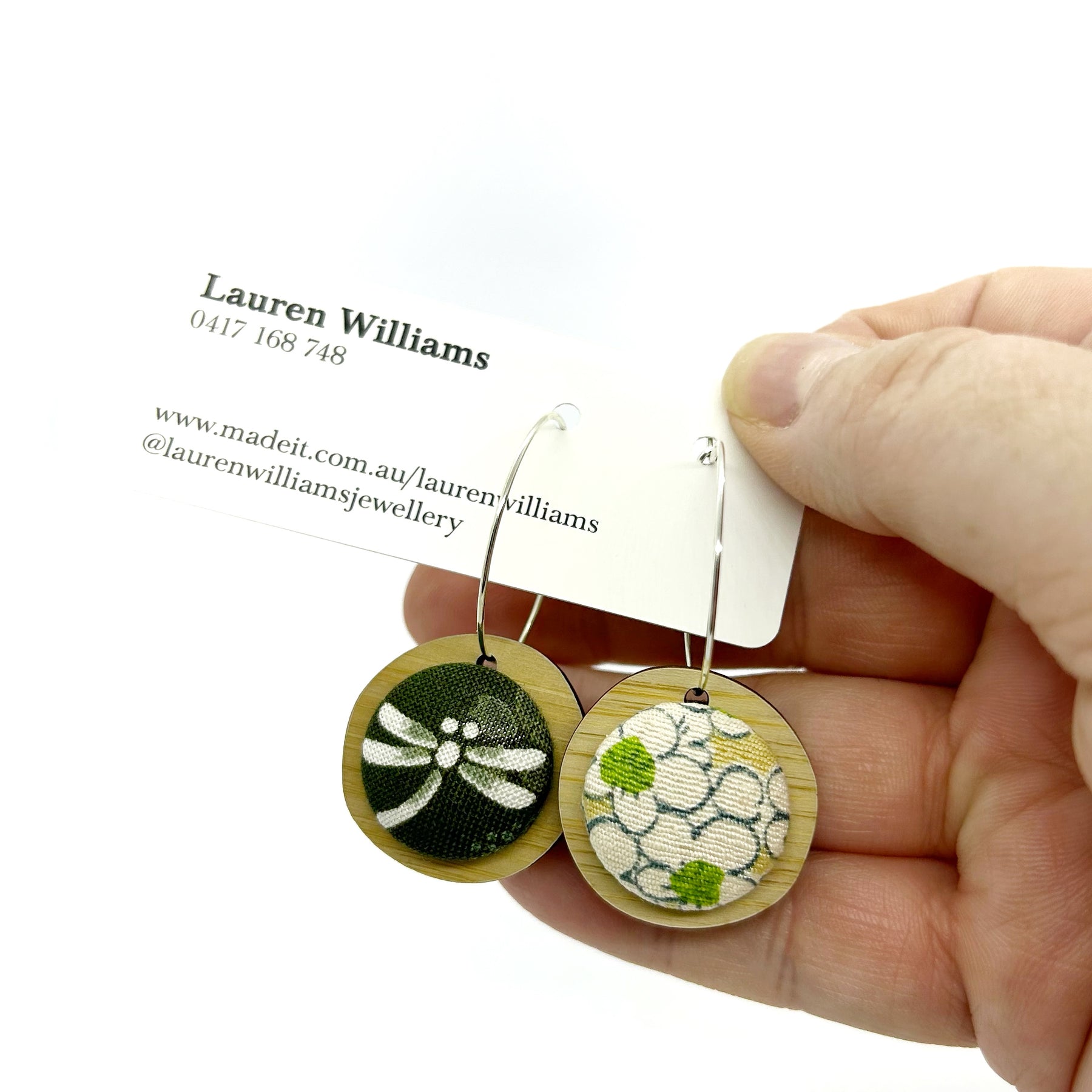 Double Sided Pebble Earrings - Dragonfly