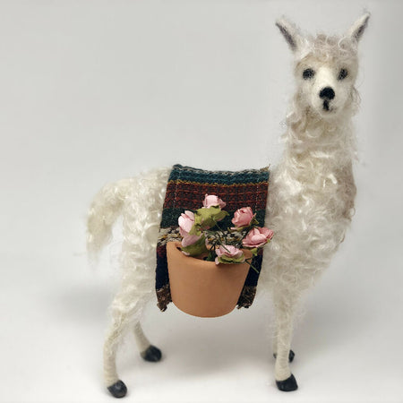 Needle felted llama, poseable felt animal