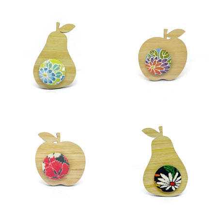 Kimono Brooches - Apples and Pears