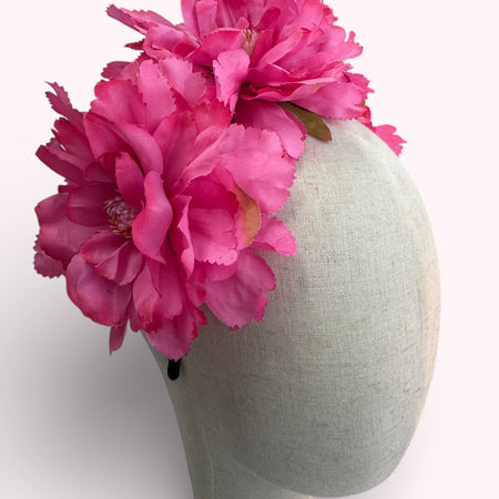 Floral Headband in Hot Pink