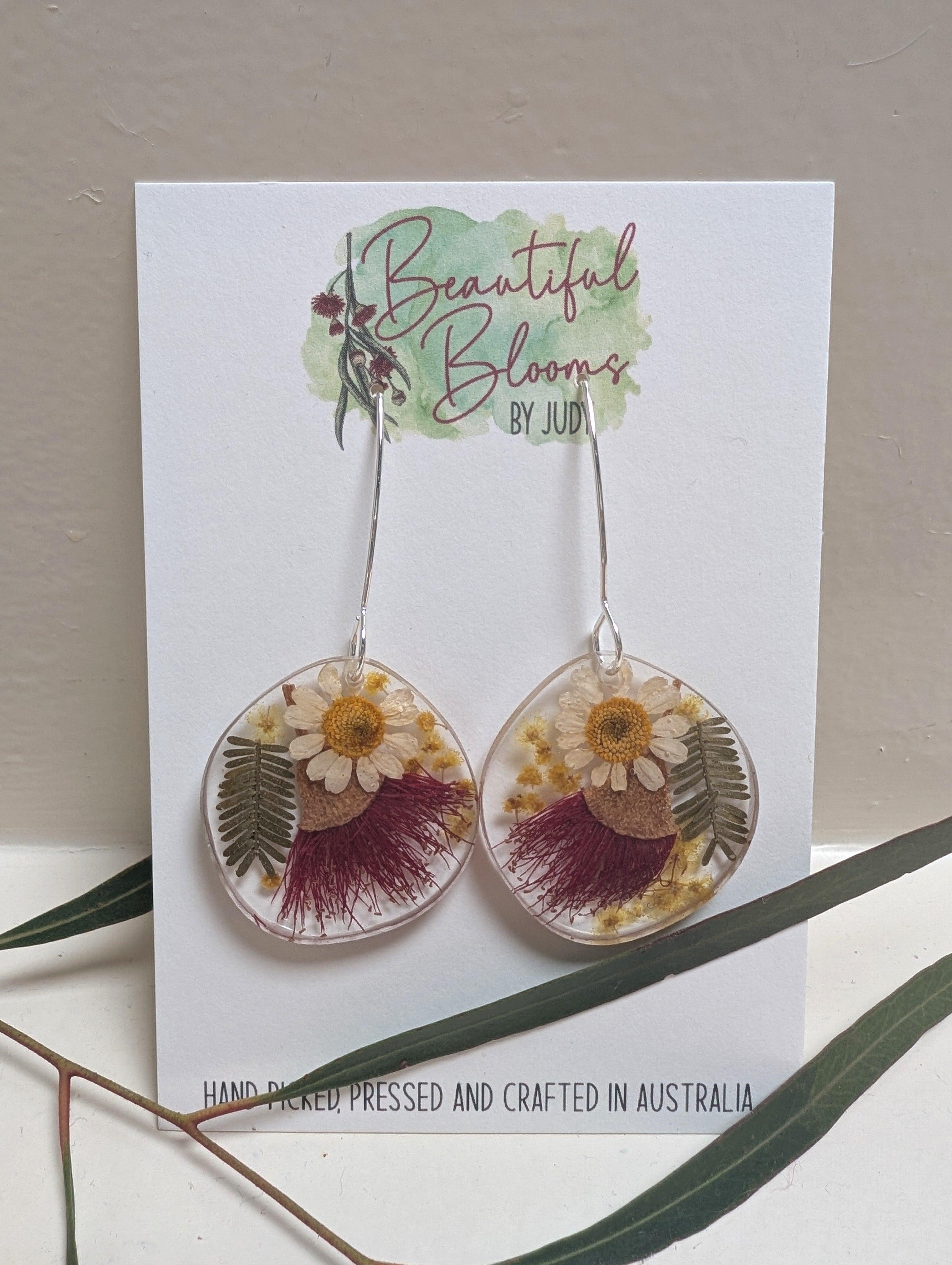 Australian native flowers, long silver hook