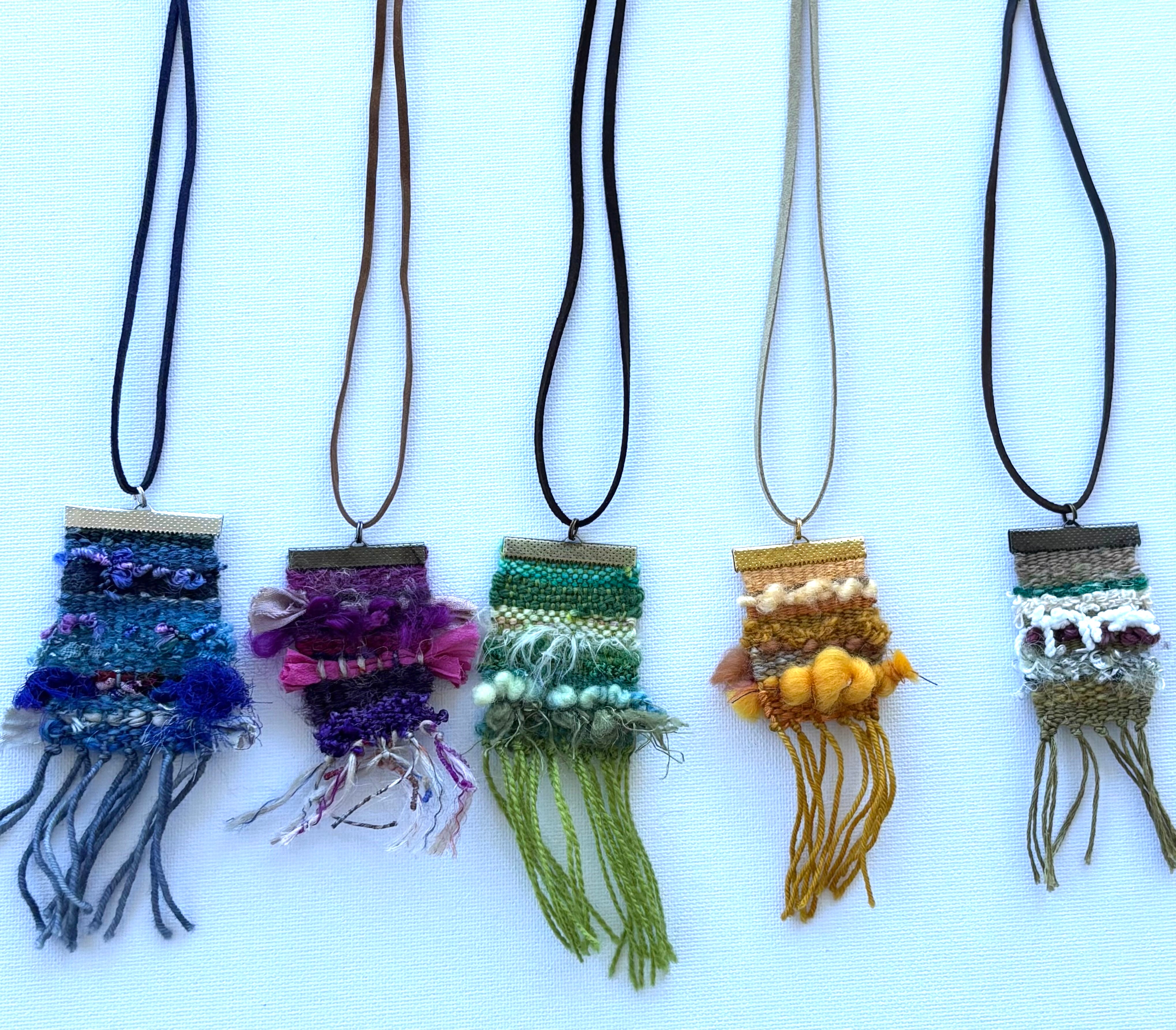 Handwoven Mini Weave Adjustable Necklace - choose your colour