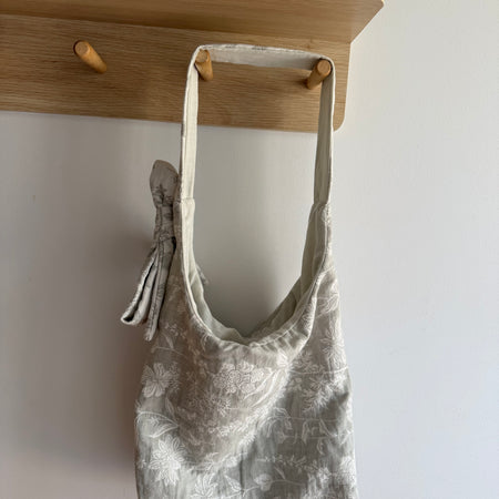 Handmade Floral Bow Shoulder Bag - Sage
