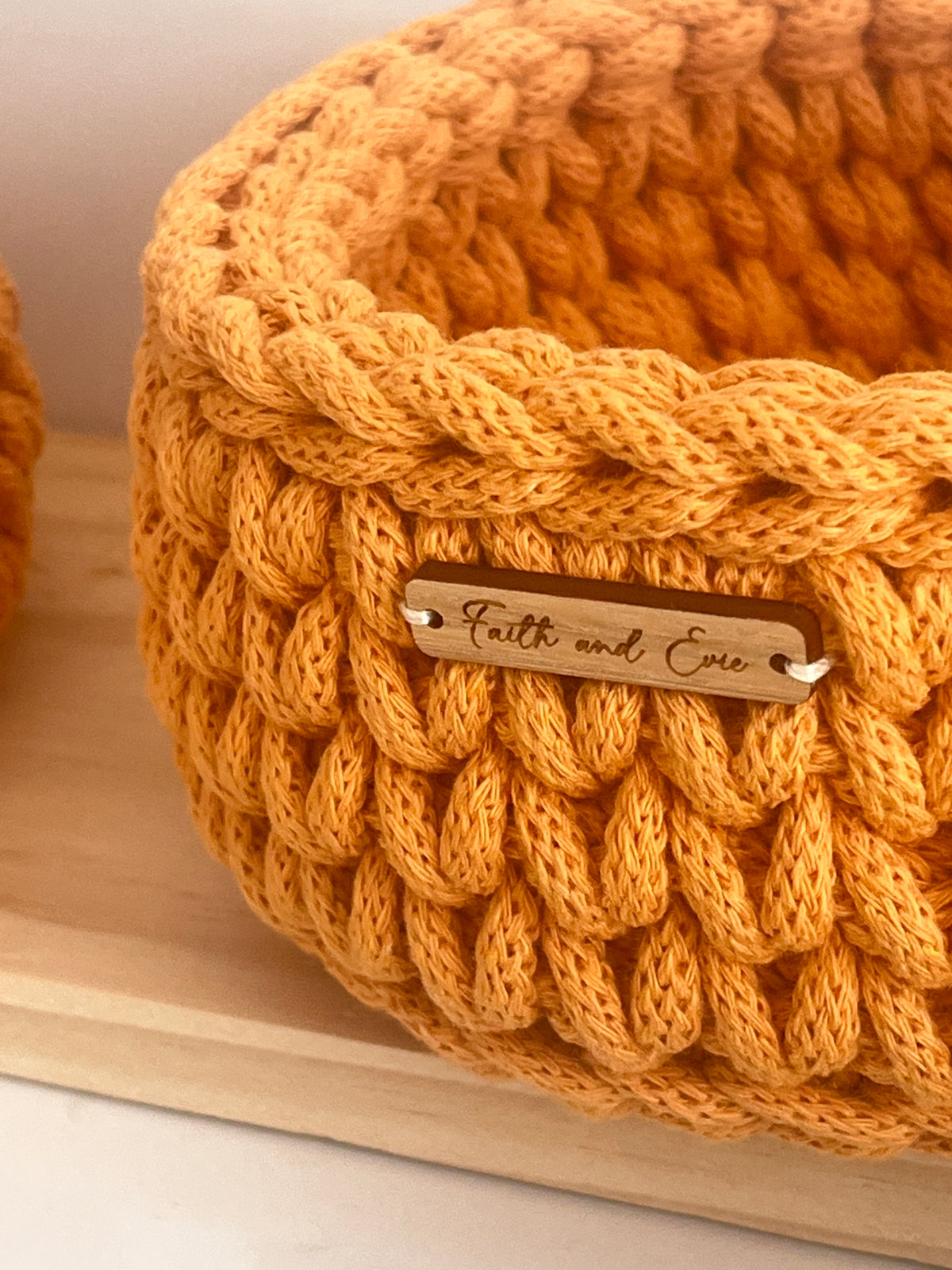 Small Crochet Basket - colour Orange
