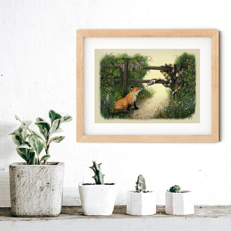 The Fox and the Snake | Storybook Illustration | Wall Art