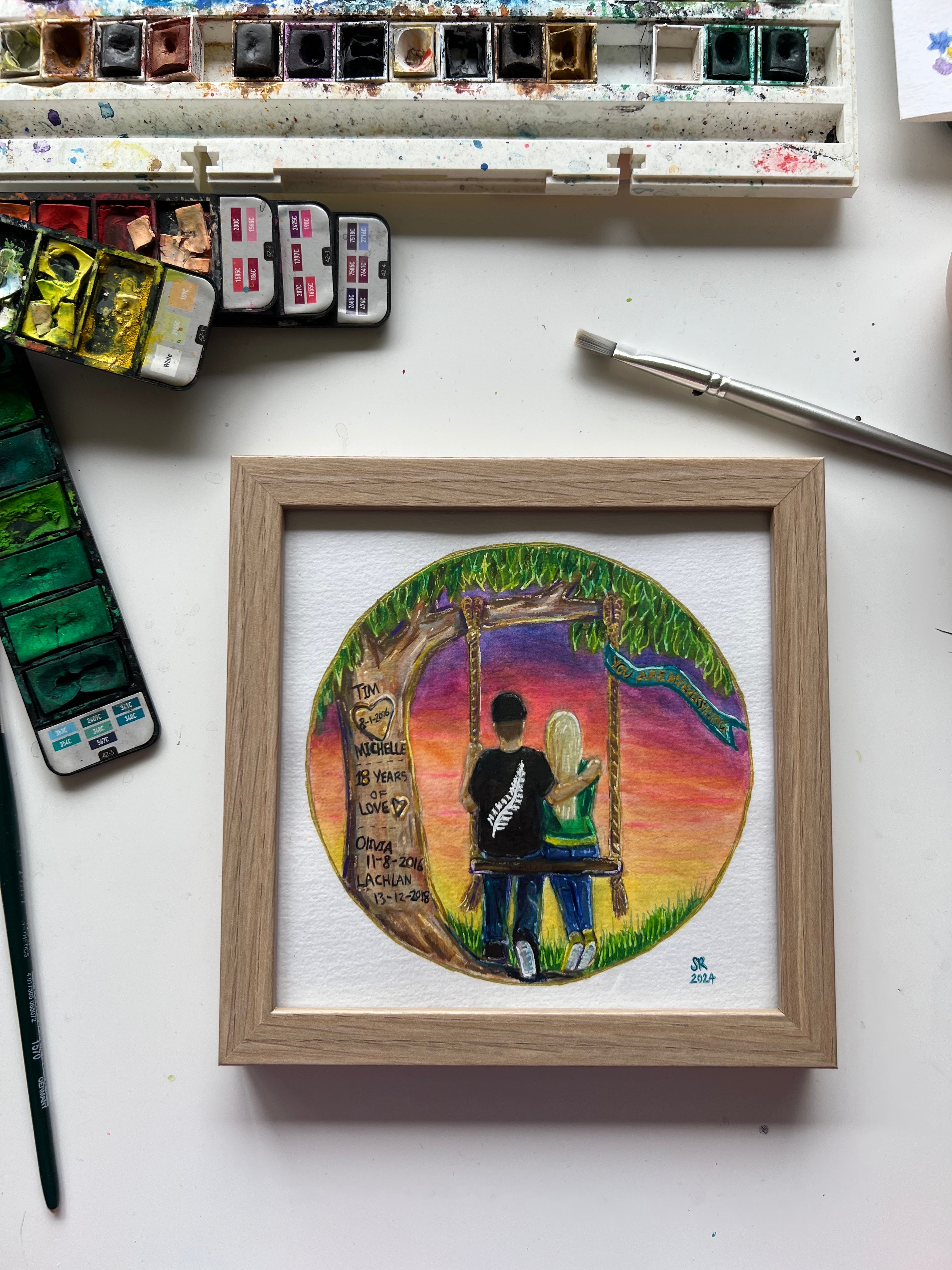 Custom watercolour | Personalised Gift | Celebrate Love Story