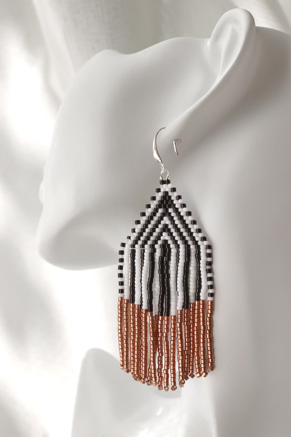 Saffron Threads Beaded Drops Earring