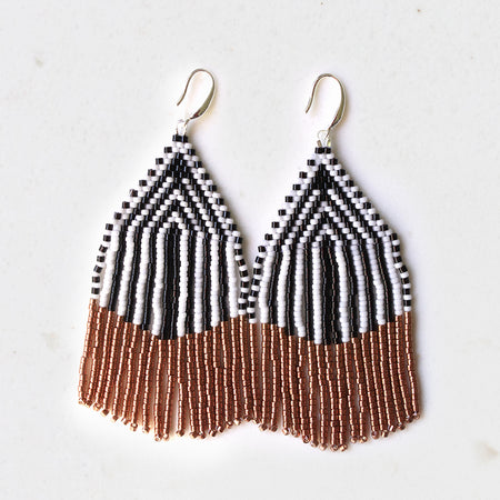 Saffron Threads Beaded Drops Earring