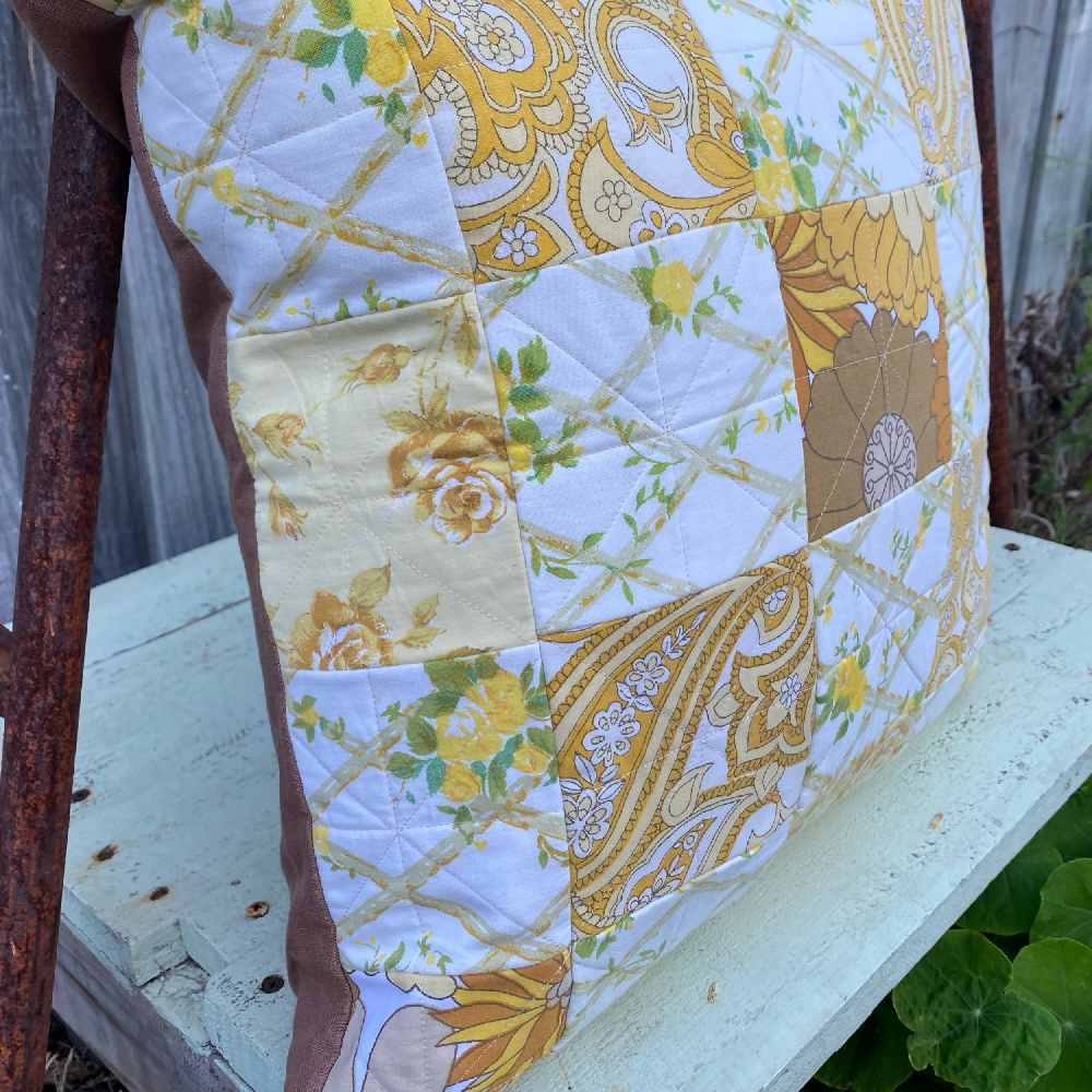 Retro Lemon Cushion Cover Vintage Design Handmade