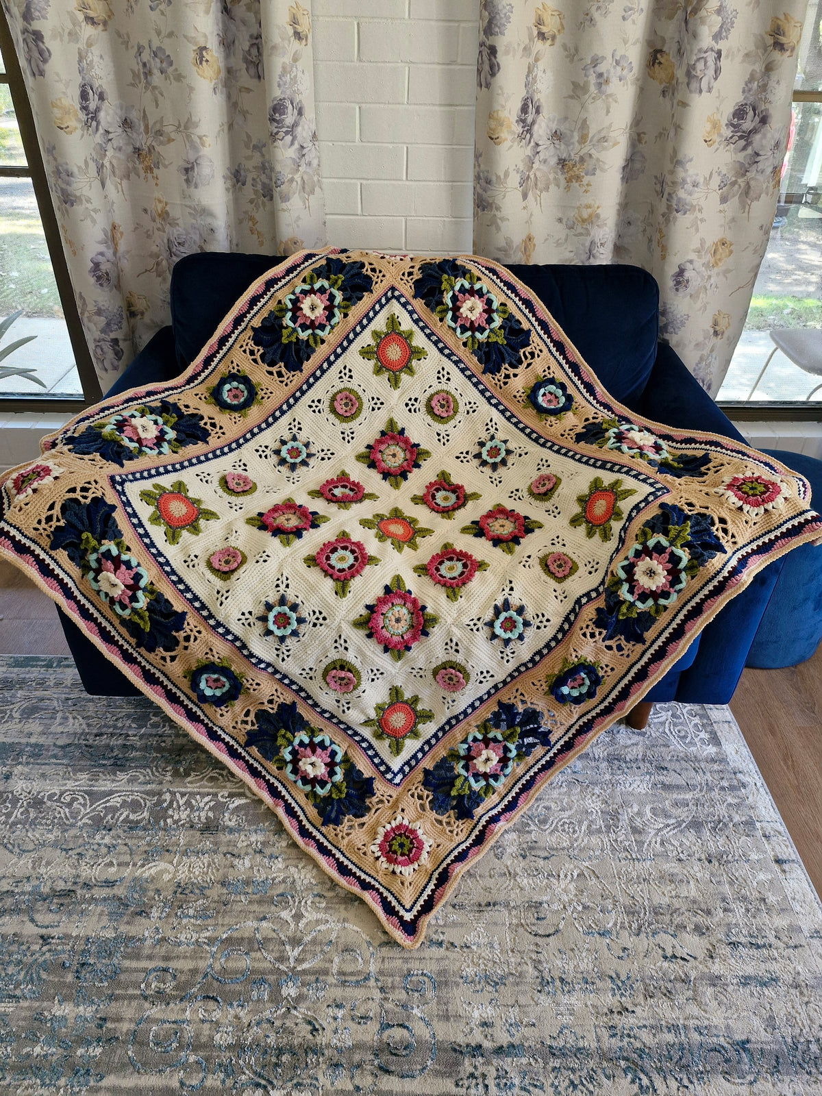 One-of-a-kind handcrafted crocheted heirloom blanket