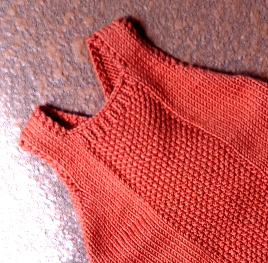 Baby Romper Sz 3-6 mths Handknitted in 100% Natural Yarn