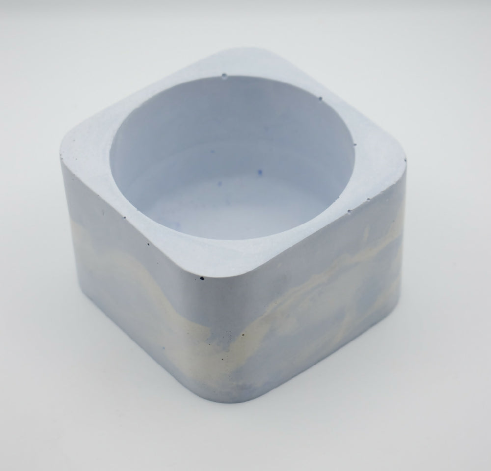 Pale Blue Concrete Pot