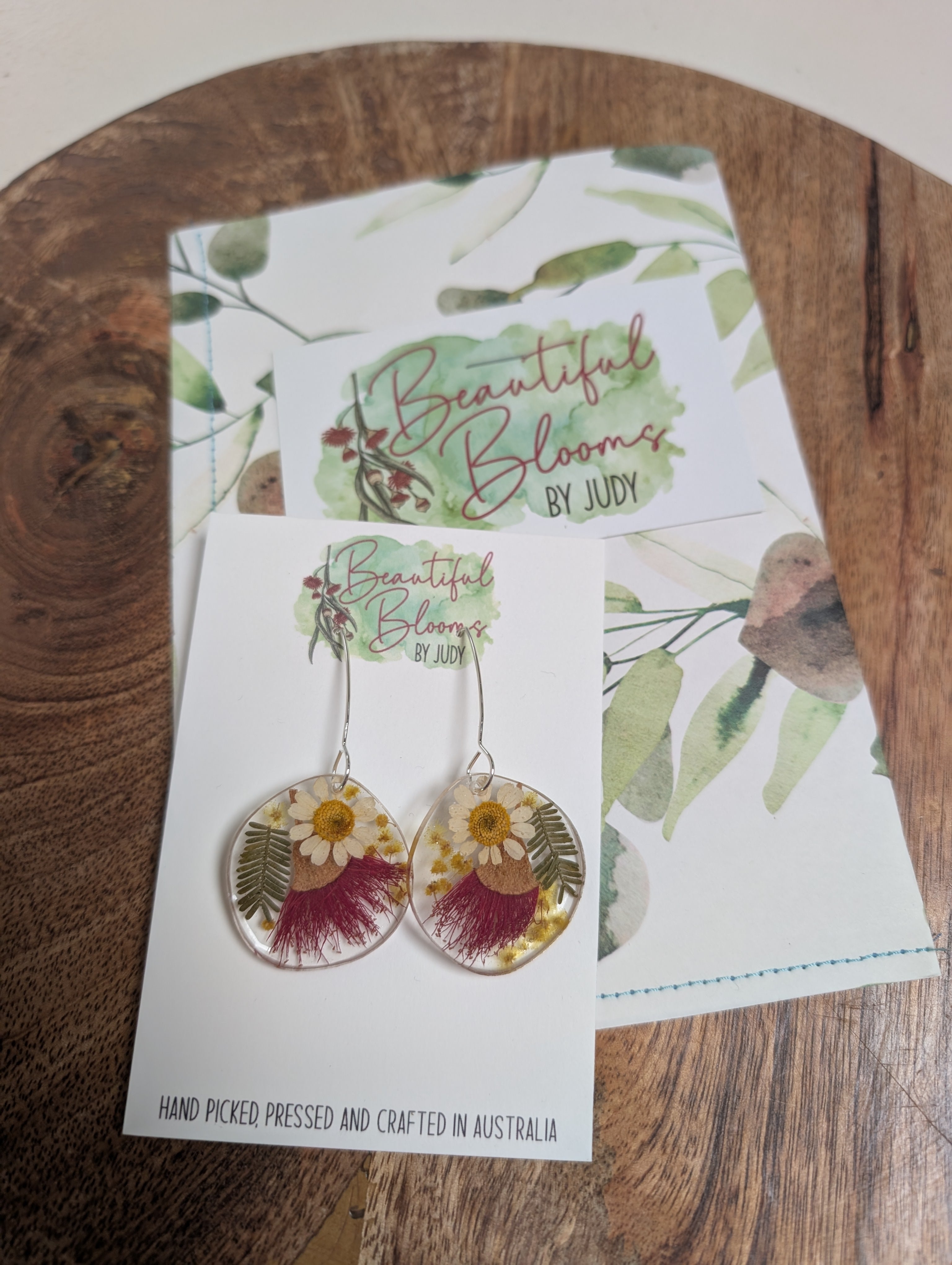 Australian native flowers, long silver hook