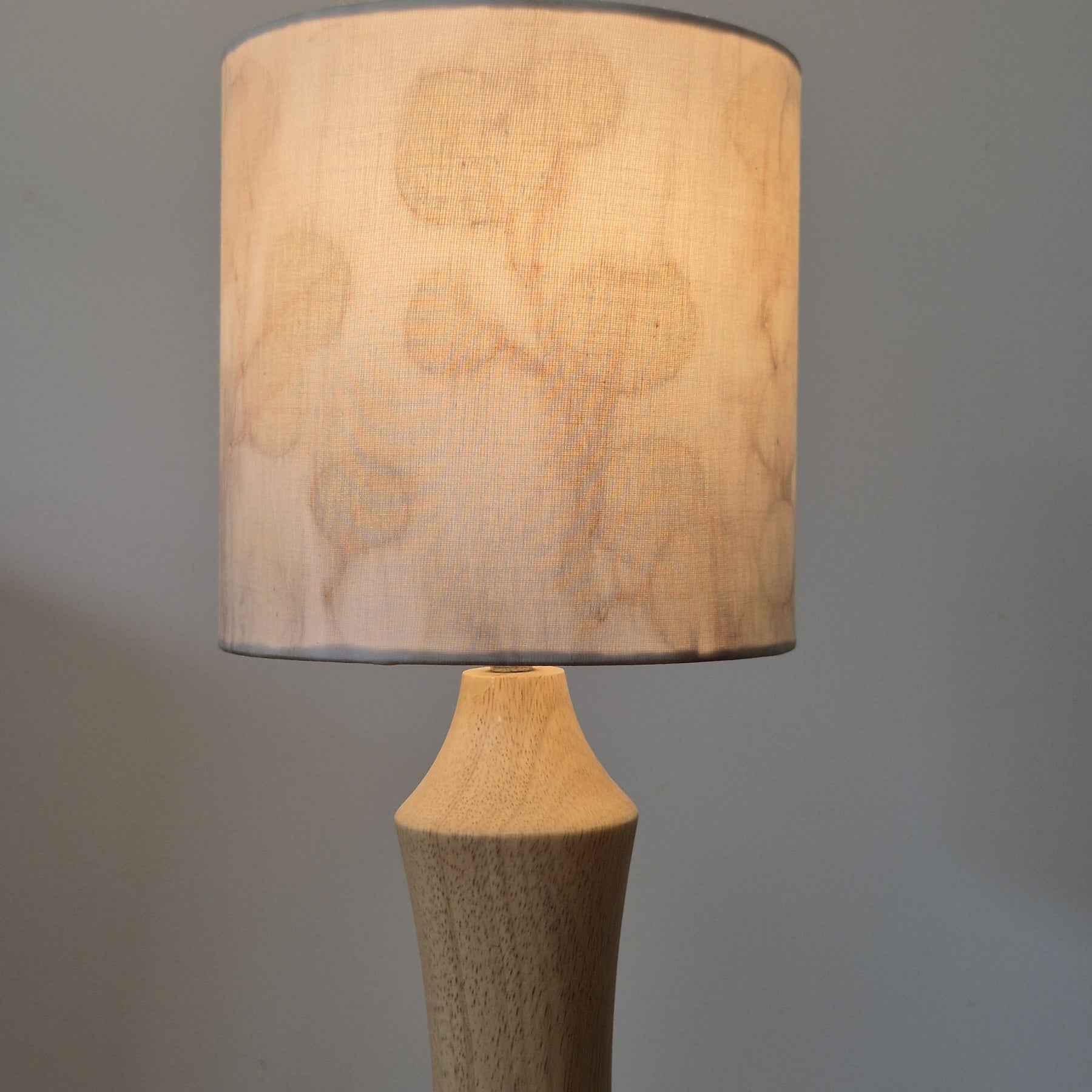 One of a kind lampshade ecoprinted on silk cotton