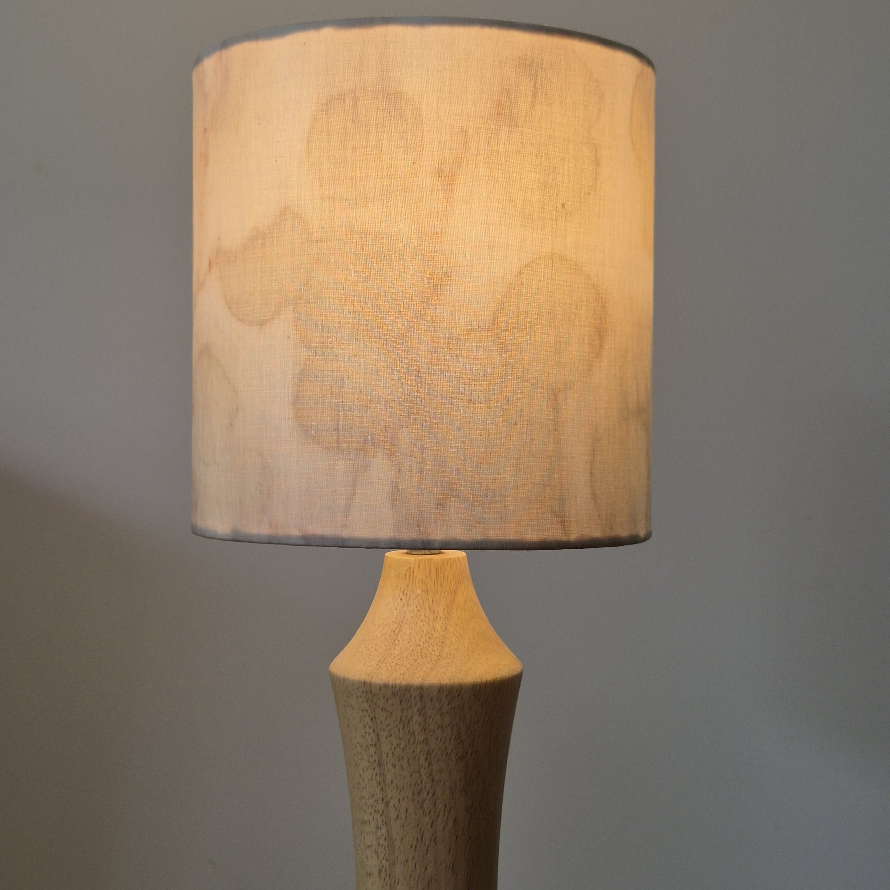 One of a kind lampshade ecoprinted on silk cotton
