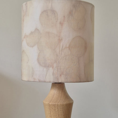 One of a kind lampshade ecoprinted on silk cotton