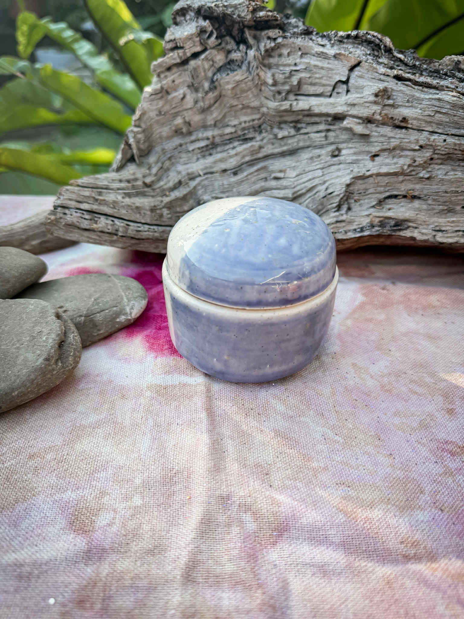 Handmade Blue Trinket box, Pottery Box with lid, wedding ring box or gift