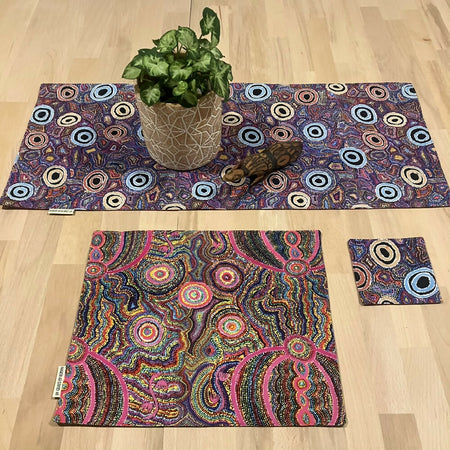 handmade Australian aboriginal reversible - pink & mauve
