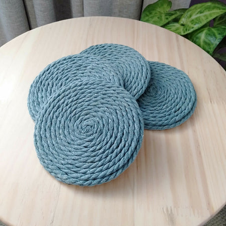 Handmade Cotton Rope Coasters - Set of 4