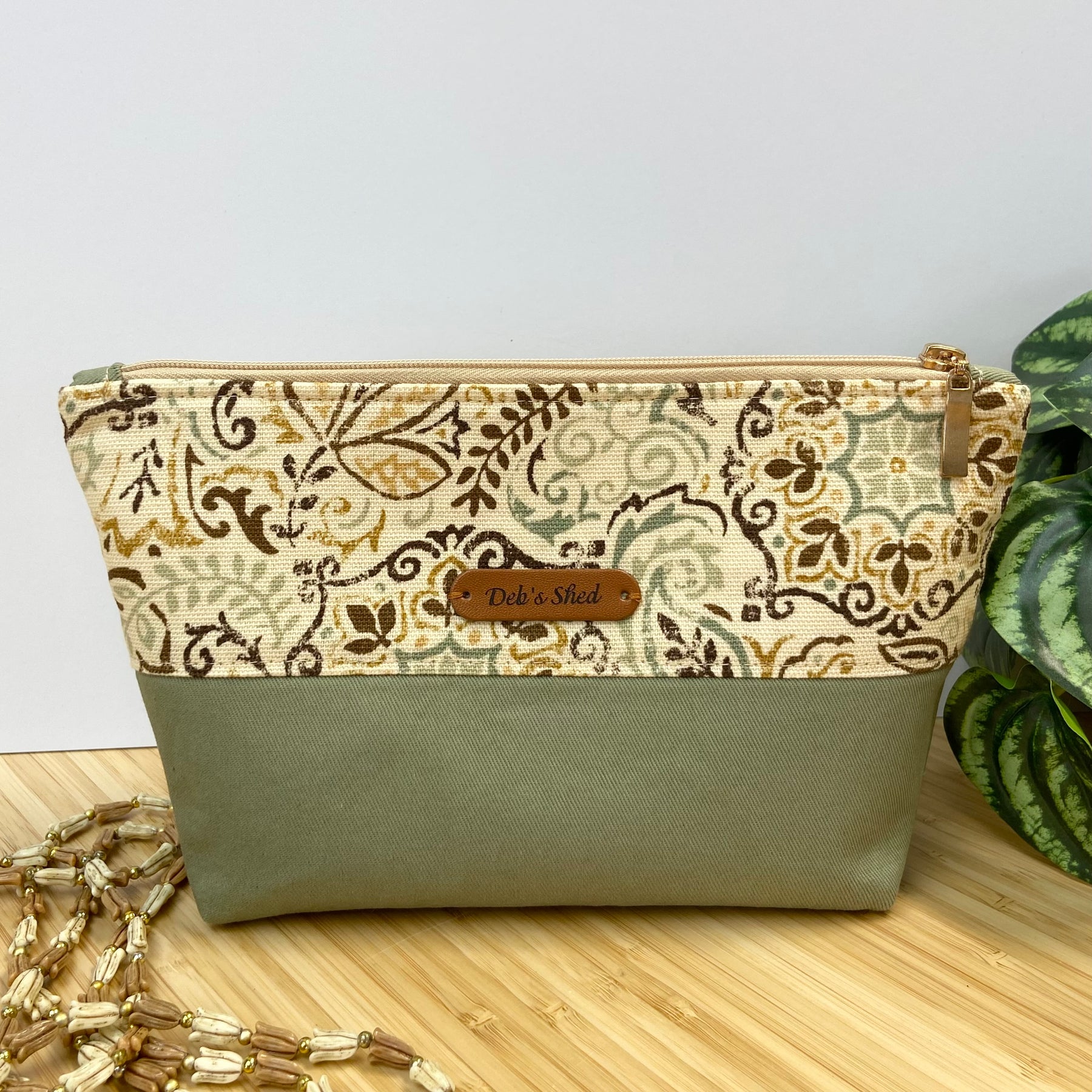 Two-Tone Zipper Pouch - Boho