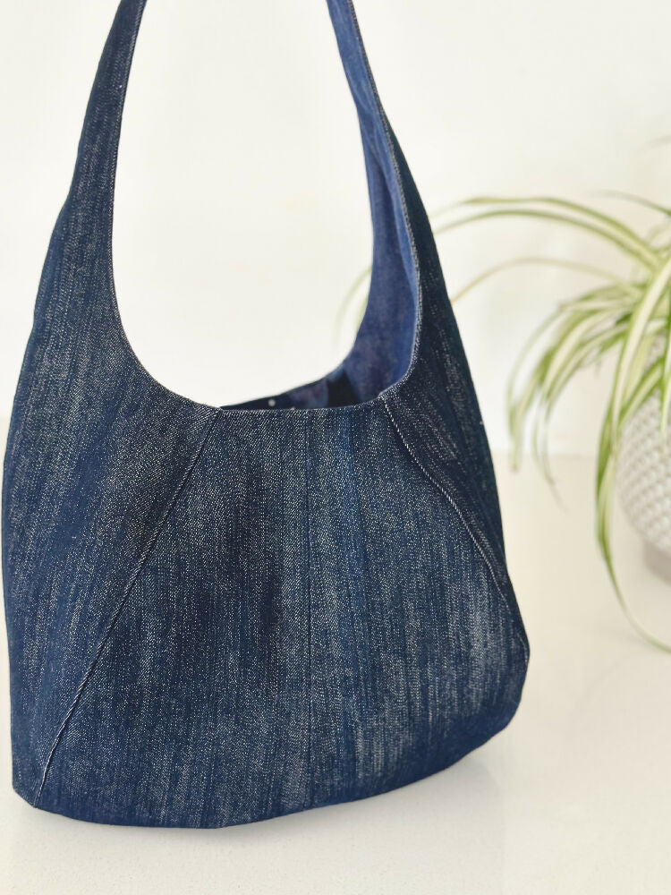 Upcycled Denim Handbag - Dark Blue