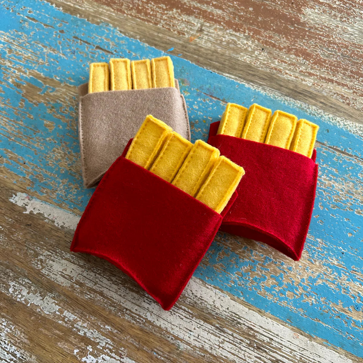 Easy dinner, pizza and fries bundle, felt play food