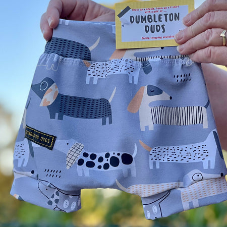 ‘Bunji’ Dachshund - Handmade Baby Pants by Dumbleton Duds | Sizes 000, 00, 0, 1, 2