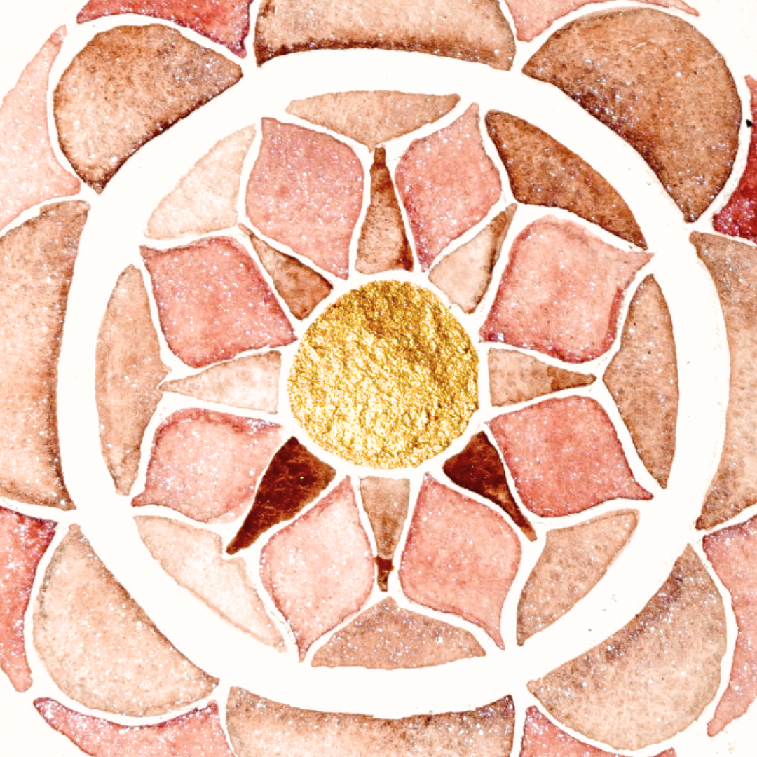 Nurtured Abundance with Crushed Garnet, Bloodstone, Jasper and Fuchsite