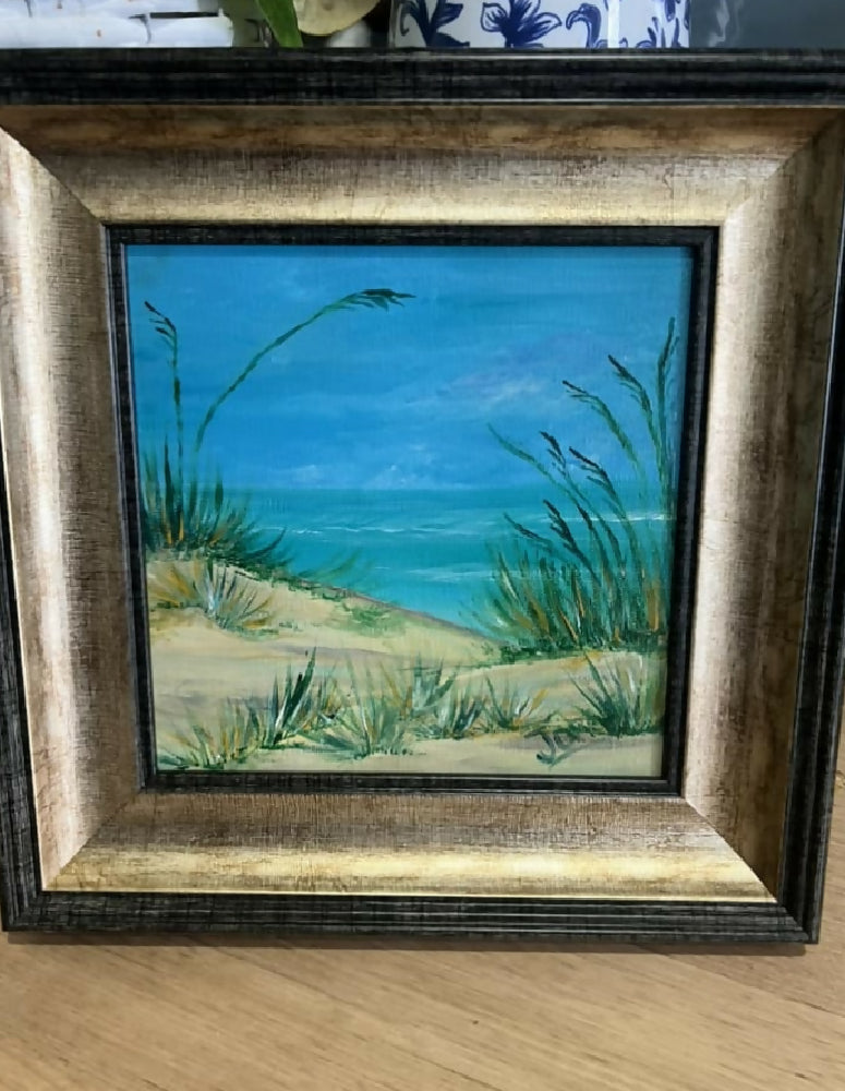 acrylic painting beachscape