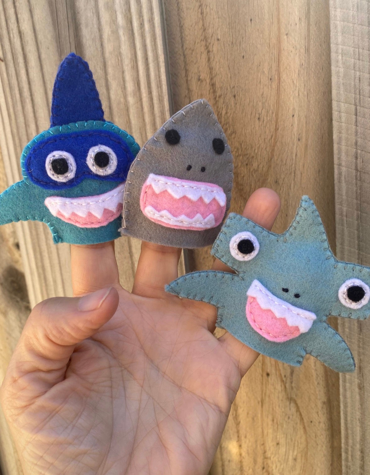 Baby shark finger puppets