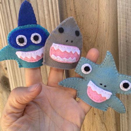 Baby shark finger puppets