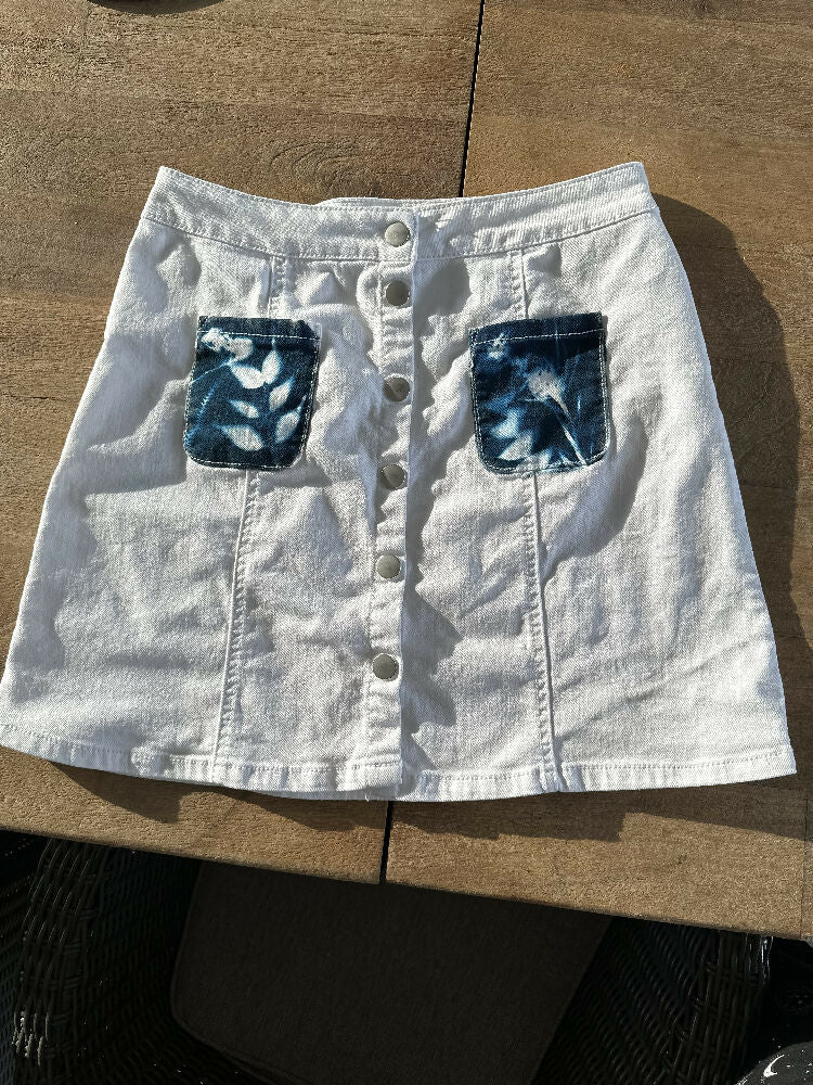 Cyanotype print skirt size 8-10