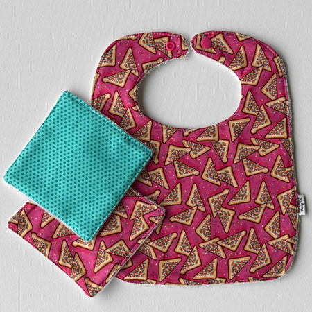 Large Size Fairy Bread Bib & Wash Cloth Set