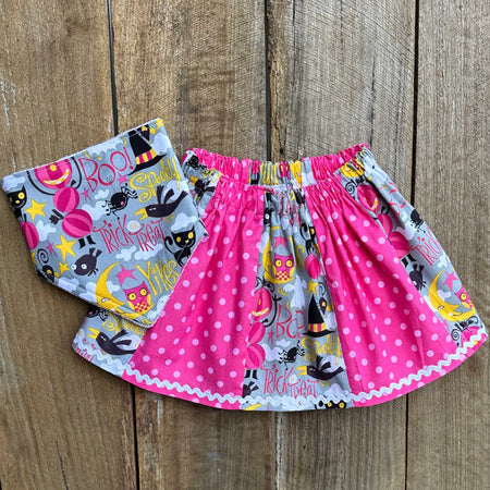 Halloween Baby Girl Skirt and Bib Set