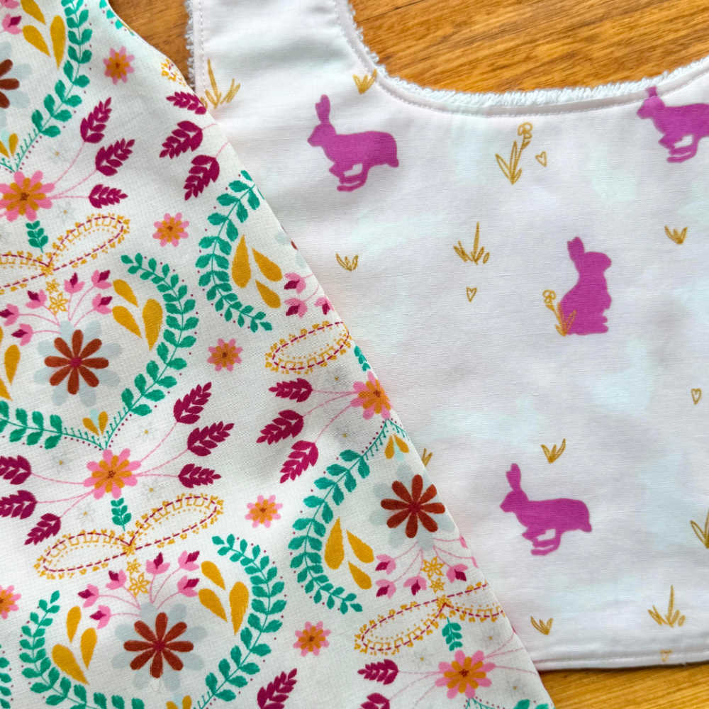 Handmade Reversible Baby Girl Set | Top, Bloomers, Bib | Size 1