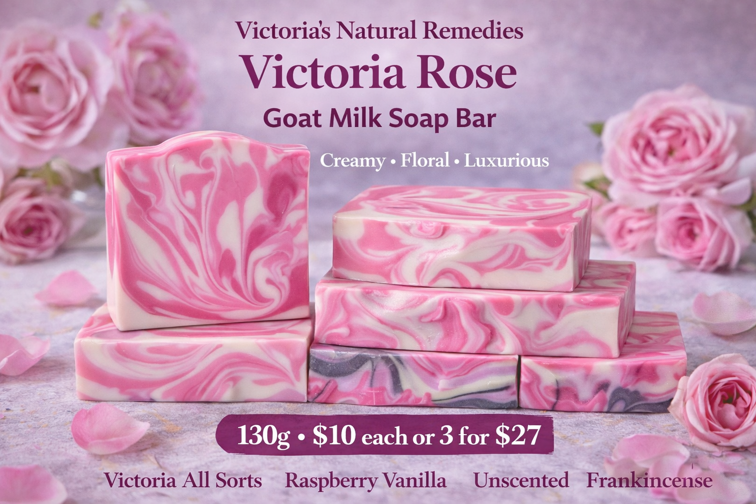 Handmade Goat Milk Soap Bars 130g | Natural Skincare | Sensitive Skin | Mix & Match Bundle