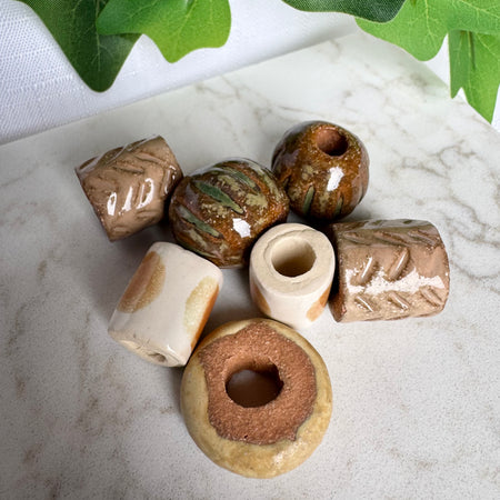 Hand made clay beads