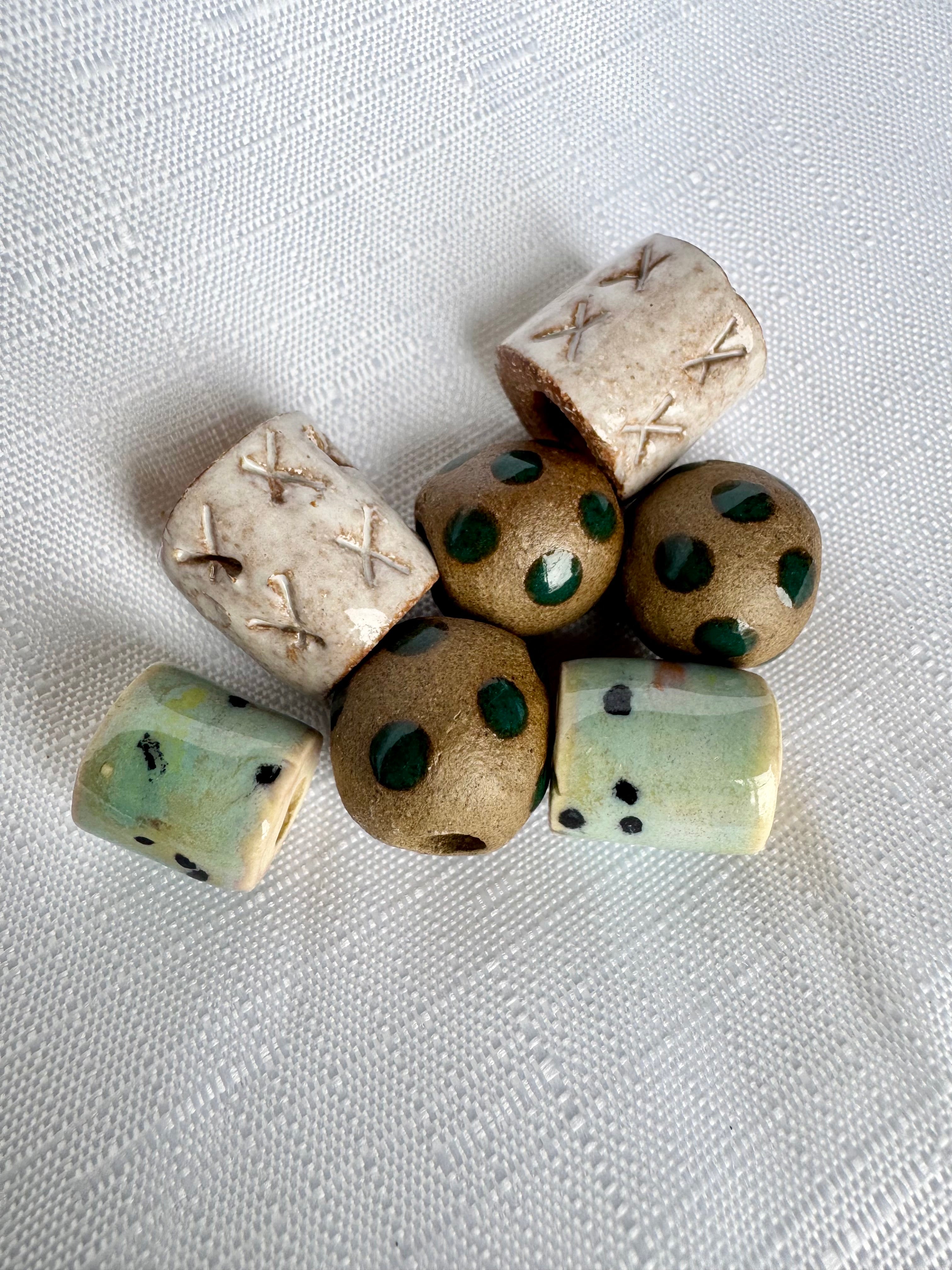 Hand made clay beads