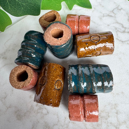 Hand made clay beads