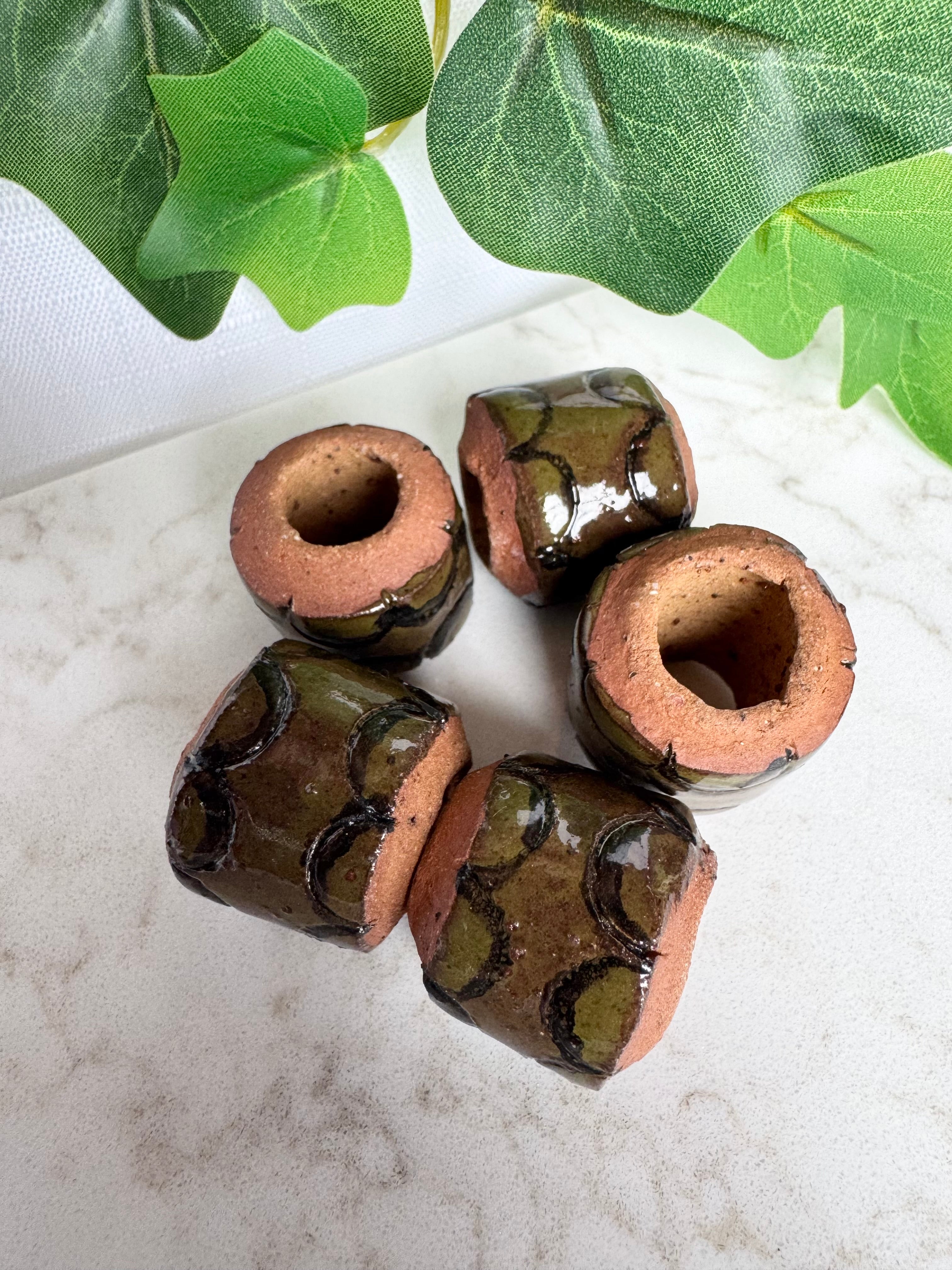 Hand made clay beads