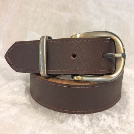 Dark Brown Full Grain Cowhide Leather Belt, Australian Made, 33mm Wide