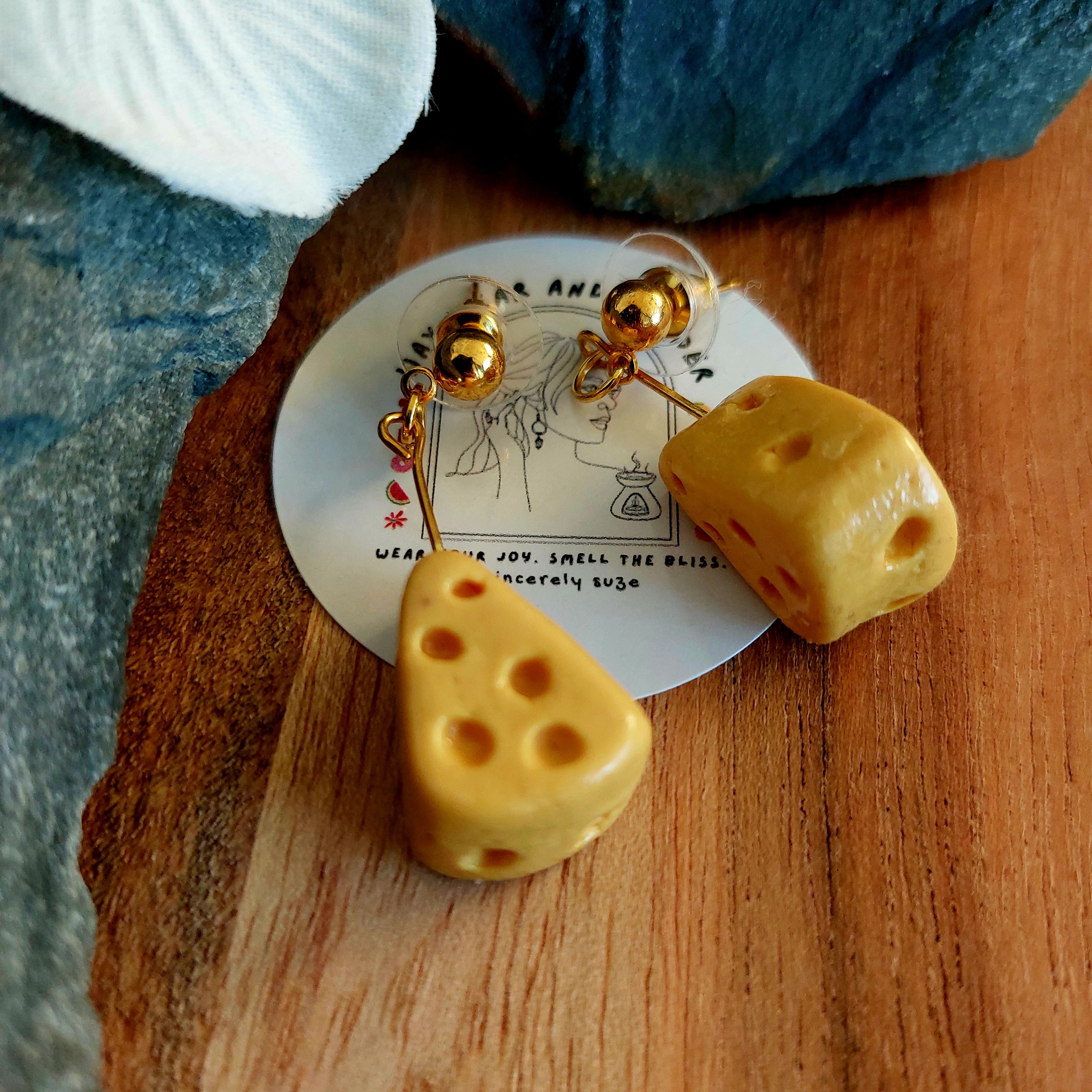 Cheese Earrings | Food Inspired Statement Earrings