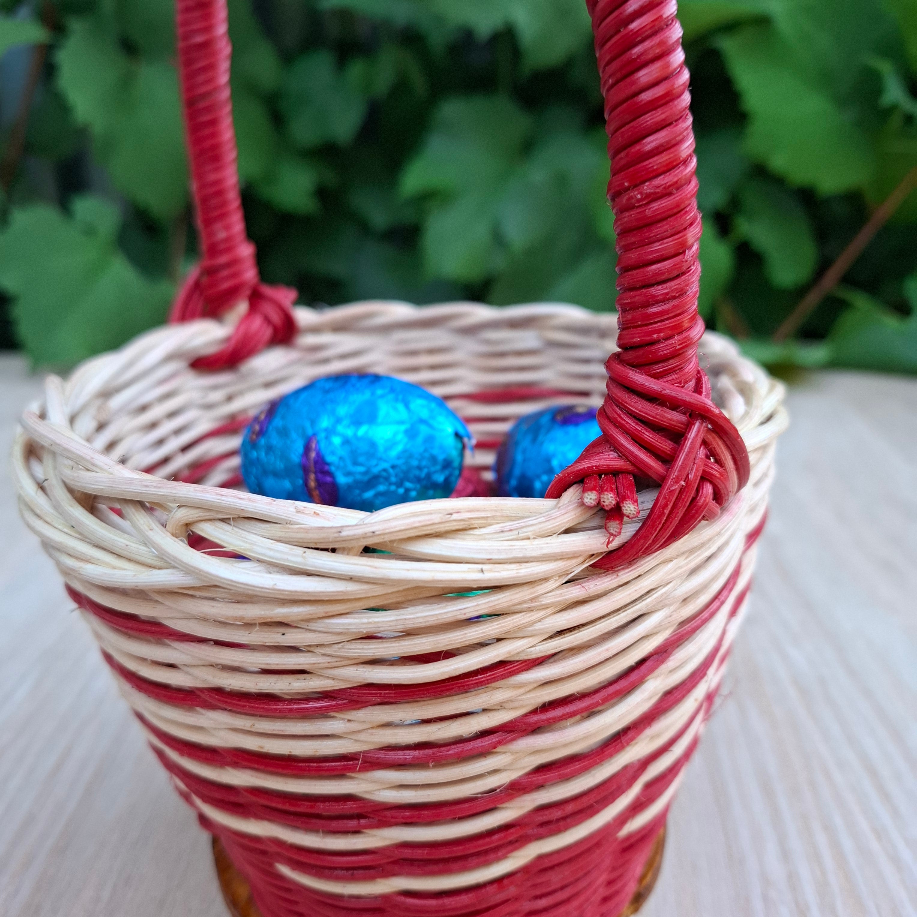 Handwoven Wicker Basket for Child's Easter Eggs.